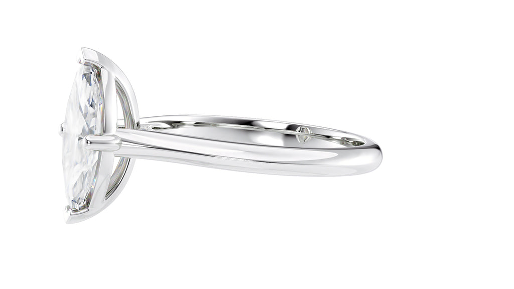 Marquise Cut Solitaire With Diamond Bridge Engagement Ring