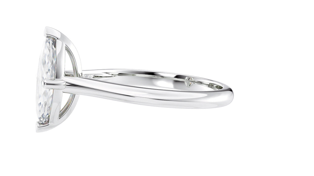 Marquise Cut Solitaire With Diamond Bridge Engagement Ring