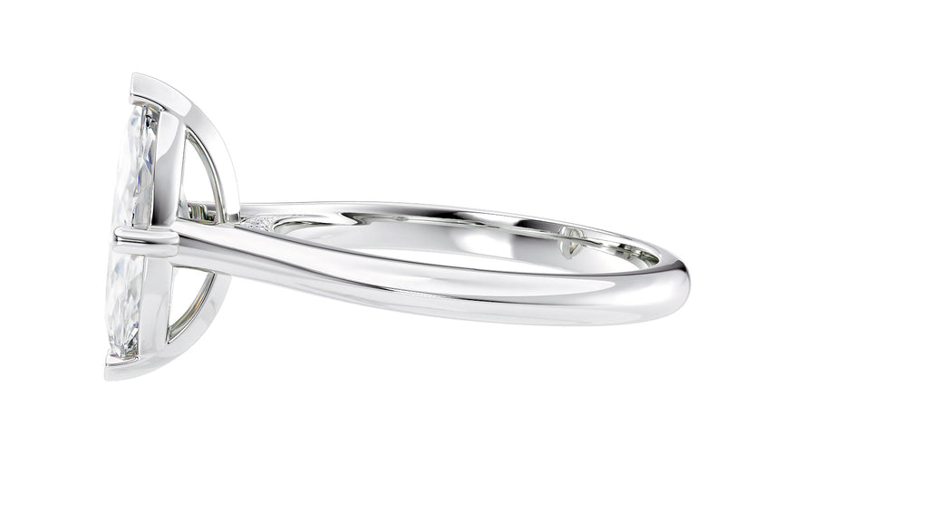 Marquise Cut Solitaire With Diamond Bridge Engagement Ring