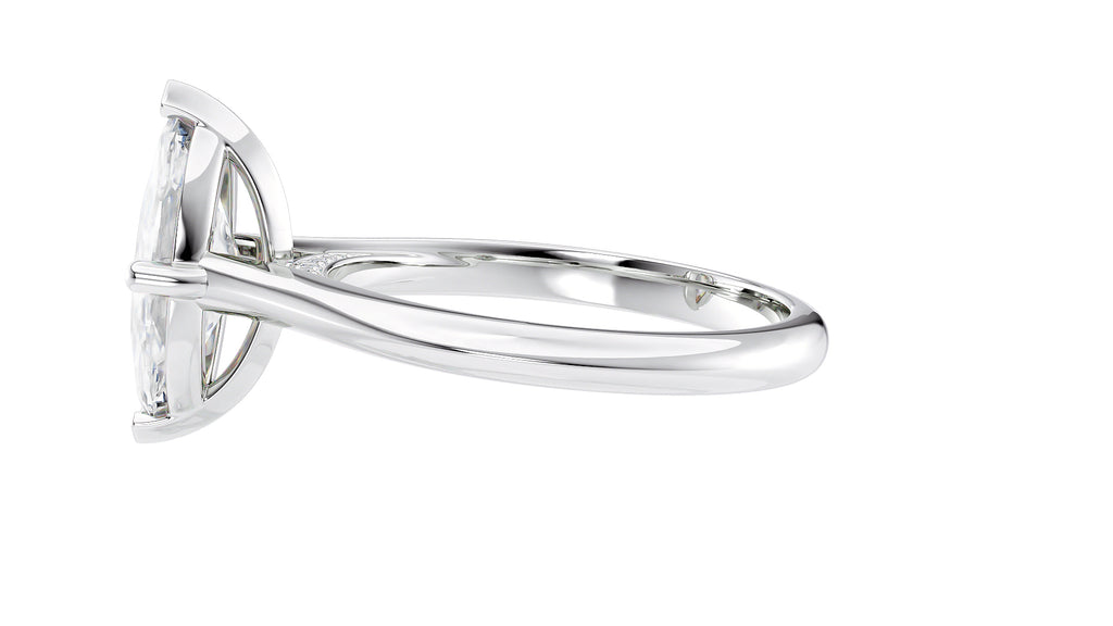 Marquise Cut Solitaire With Diamond Bridge Engagement Ring