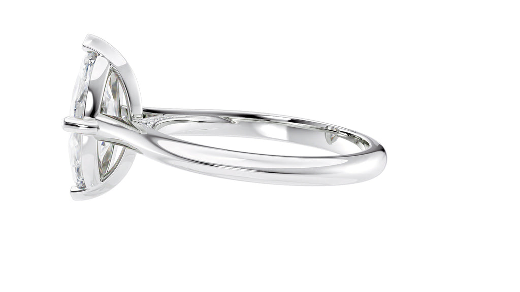 Marquise Cut Solitaire With Diamond Bridge Engagement Ring