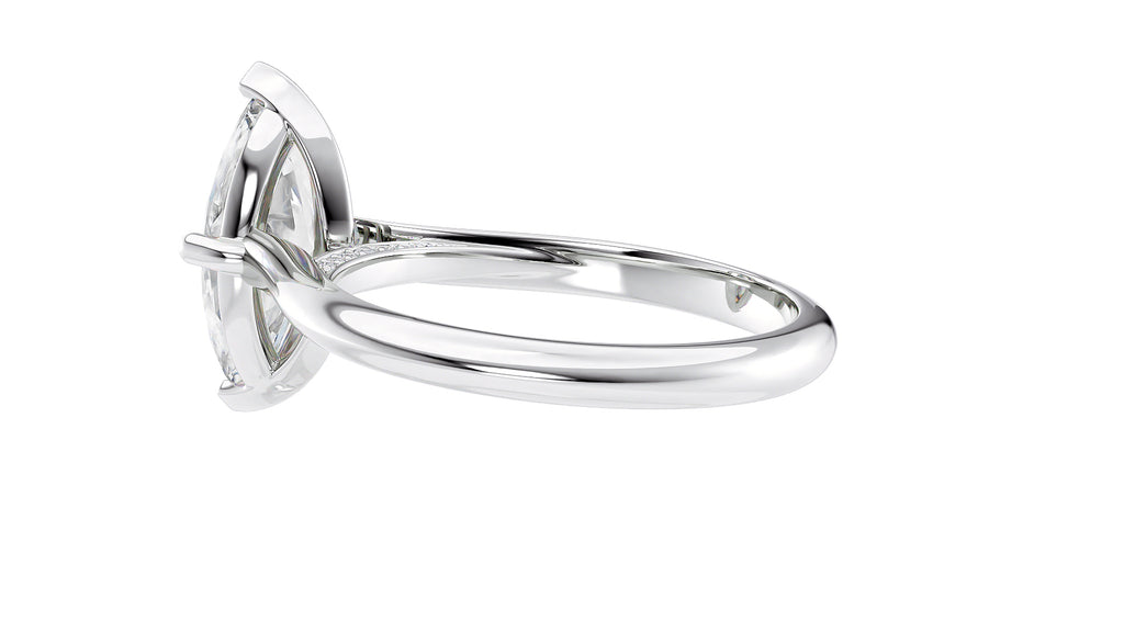 Marquise Cut Solitaire With Diamond Bridge Engagement Ring