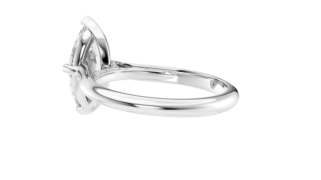 Marquise Cut Solitaire With Diamond Bridge Engagement Ring