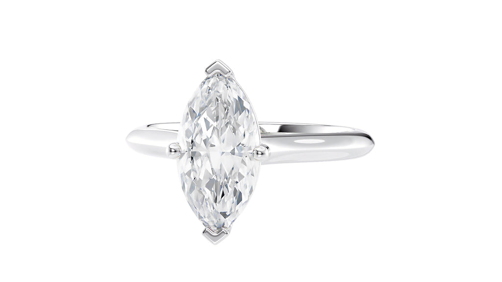 Marquise Cut Solitaire With Diamond Bridge Engagement Ring