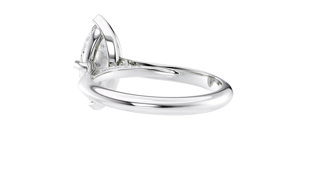 Marquise Cut Solitaire With Diamond Bridge Engagement Ring