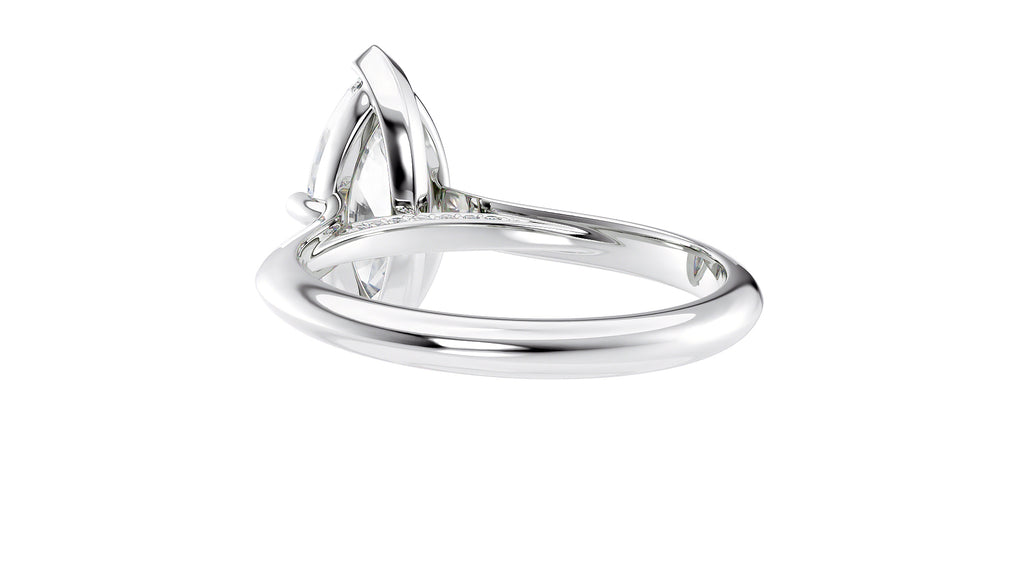Marquise Cut Solitaire With Diamond Bridge Engagement Ring