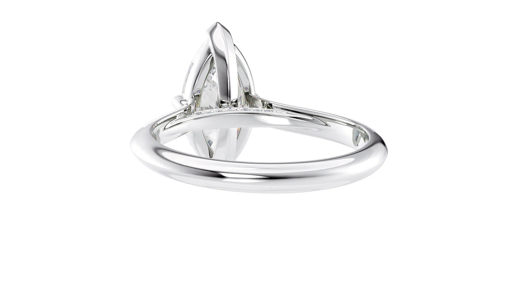 Marquise Cut Solitaire With Diamond Bridge Engagement Ring