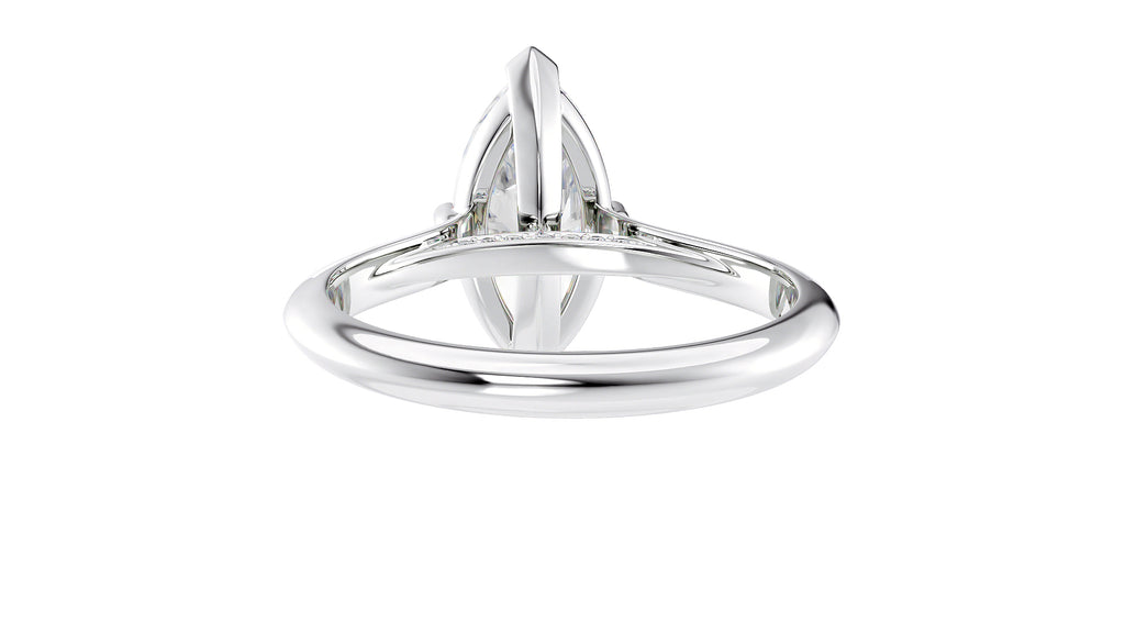 Marquise Cut Solitaire With Diamond Bridge Engagement Ring