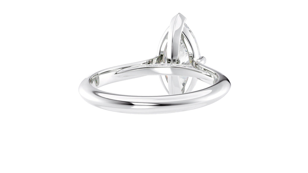 Marquise Cut Solitaire With Diamond Bridge Engagement Ring