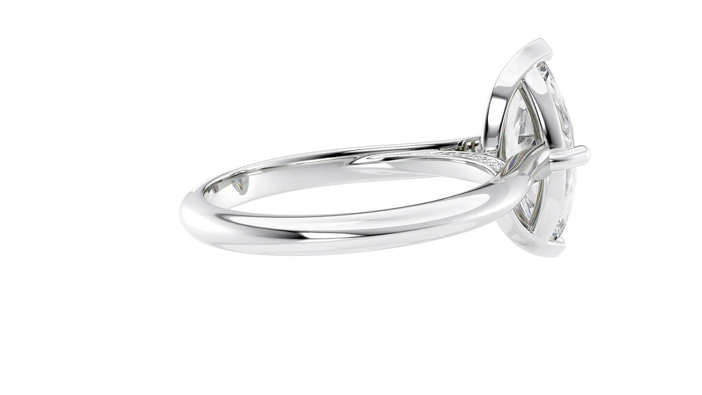 Marquise Cut Solitaire With Diamond Bridge Engagement Ring