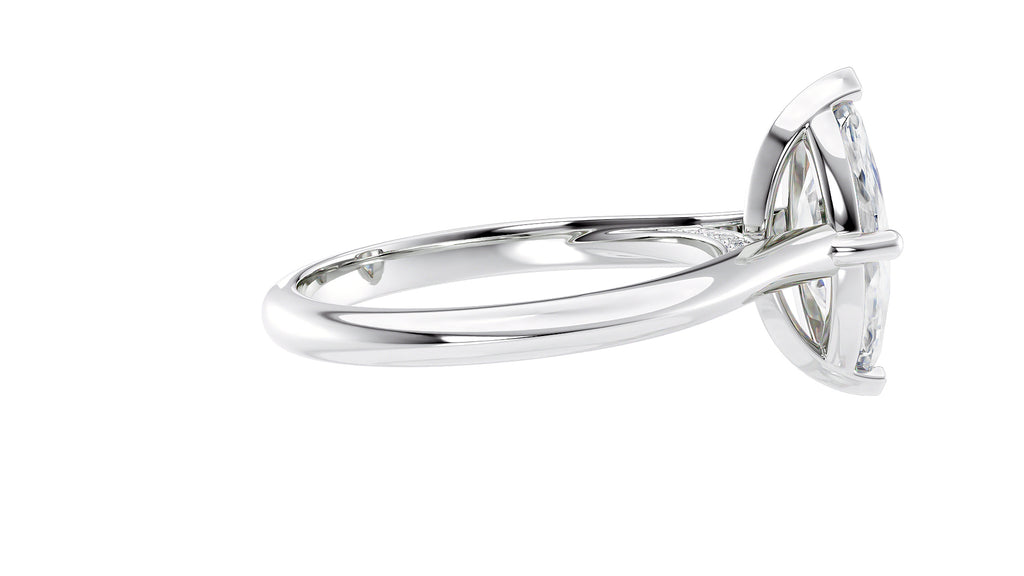 Marquise Cut Solitaire With Diamond Bridge Engagement Ring