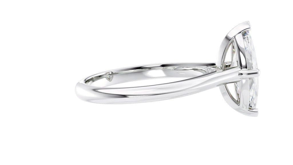 Marquise Cut Solitaire With Diamond Bridge Engagement Ring