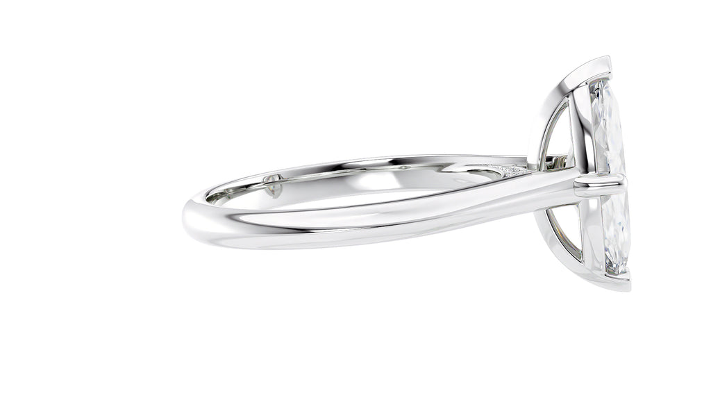 Marquise Cut Solitaire With Diamond Bridge Engagement Ring
