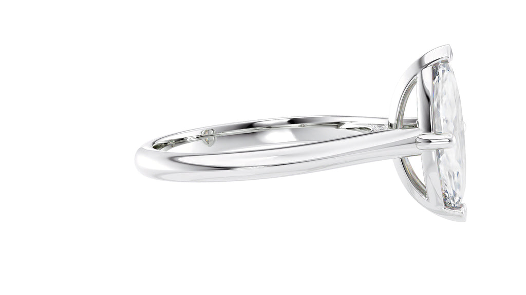 Marquise Cut Solitaire With Diamond Bridge Engagement Ring