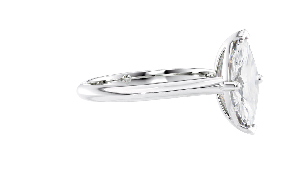Marquise Cut Solitaire With Diamond Bridge Engagement Ring
