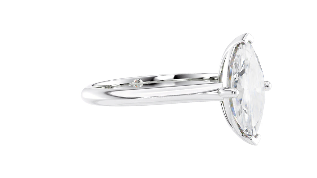 Marquise Cut Solitaire With Diamond Bridge Engagement Ring
