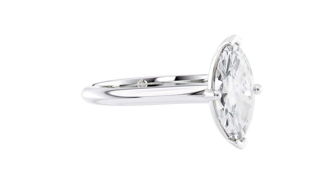 Marquise Cut Solitaire With Diamond Bridge Engagement Ring
