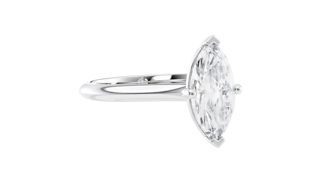 Marquise Cut Solitaire With Diamond Bridge Engagement Ring