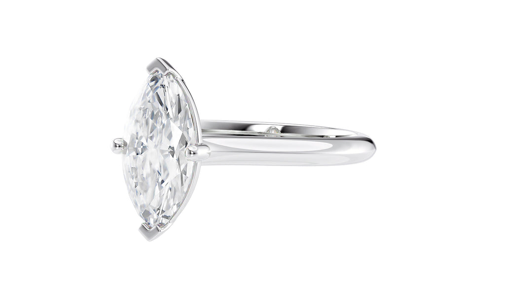 Marquise Cut Solitaire With Diamond Bridge Engagement Ring