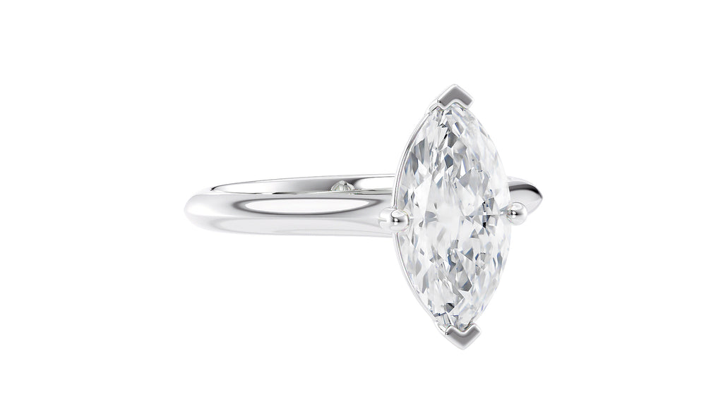 Marquise Cut Solitaire With Diamond Bridge Engagement Ring