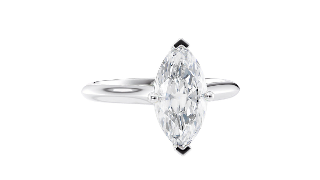 Marquise Cut Solitaire With Diamond Bridge Engagement Ring