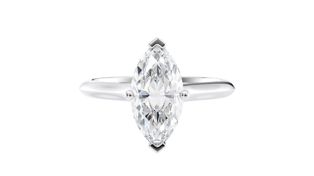 Marquise Cut Solitaire With Diamond Bridge Engagement Ring