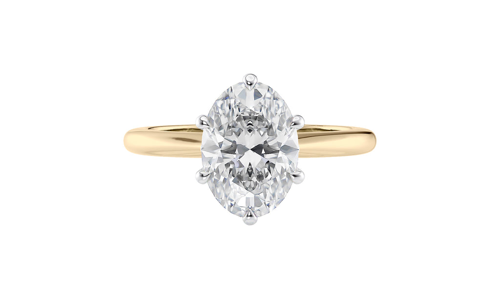 Oval Solitaire 6 Claw Diamond Engagement Ring
