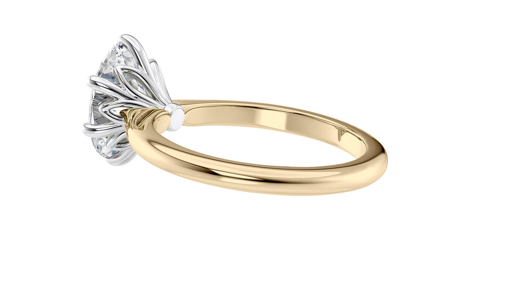 Oval Solitaire 6 Claw Diamond Engagement Ring