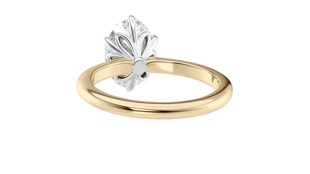 Oval Solitaire 6 Claw Diamond Engagement Ring