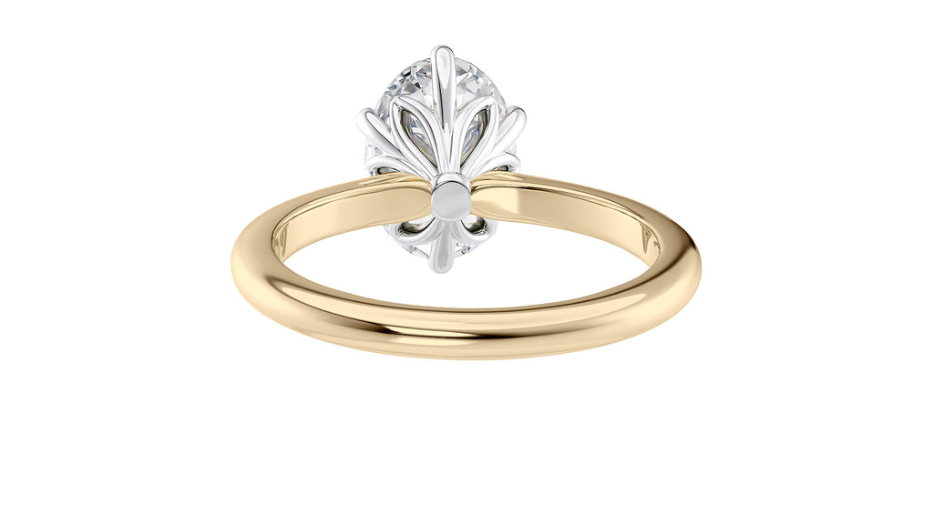 Oval Solitaire 6 Claw Diamond Engagement Ring