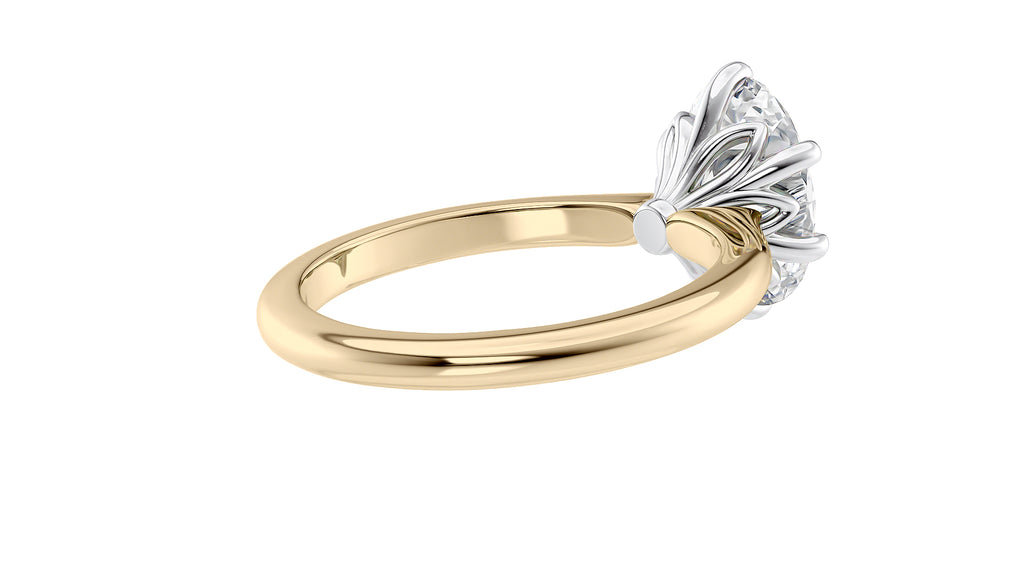 Oval Solitaire 6 Claw Diamond Engagement Ring