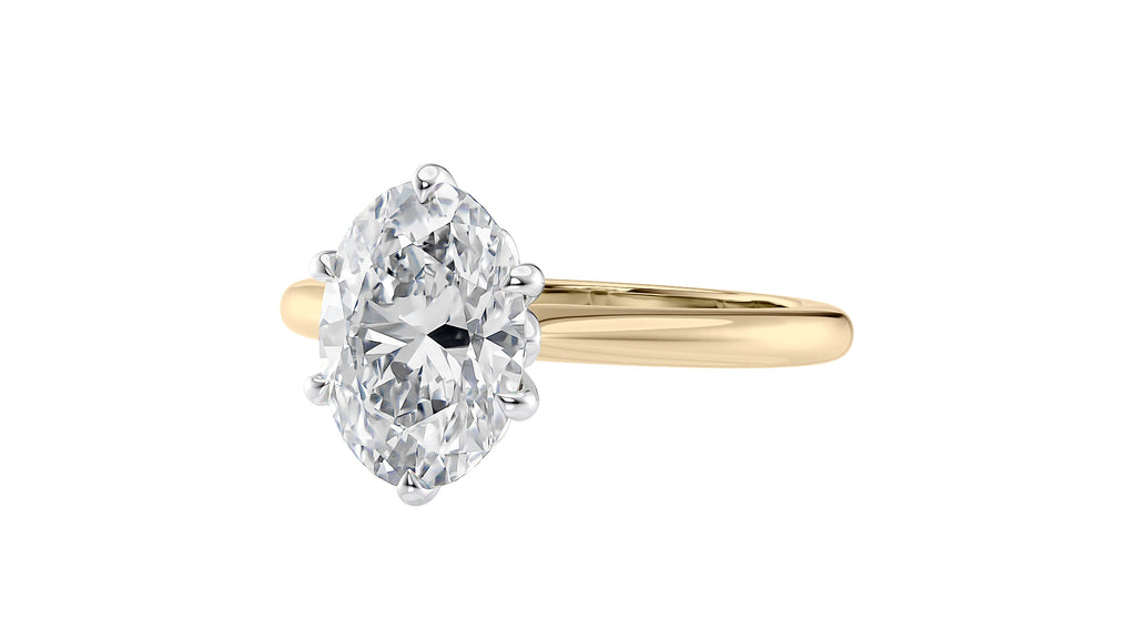 Oval Solitaire 6 Claw Diamond Engagement Ring