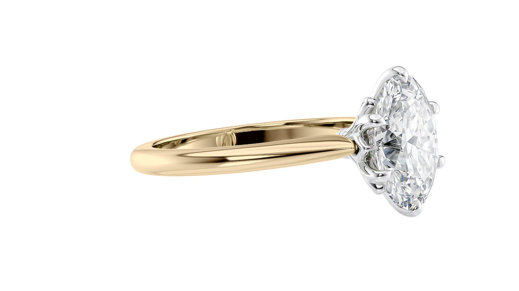 Oval Solitaire 6 Claw Diamond Engagement Ring