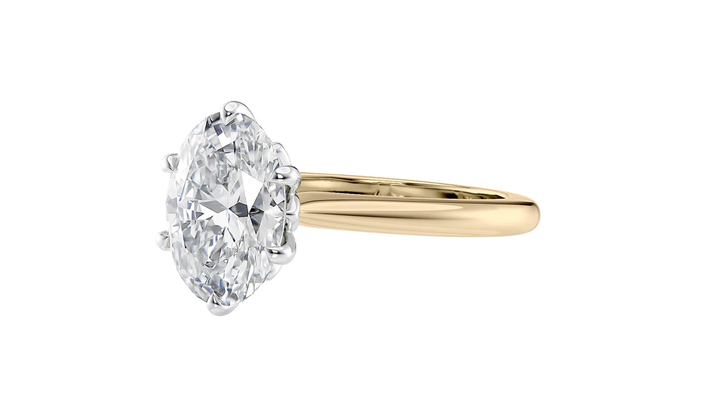 Oval Solitaire 6 Claw Diamond Engagement Ring