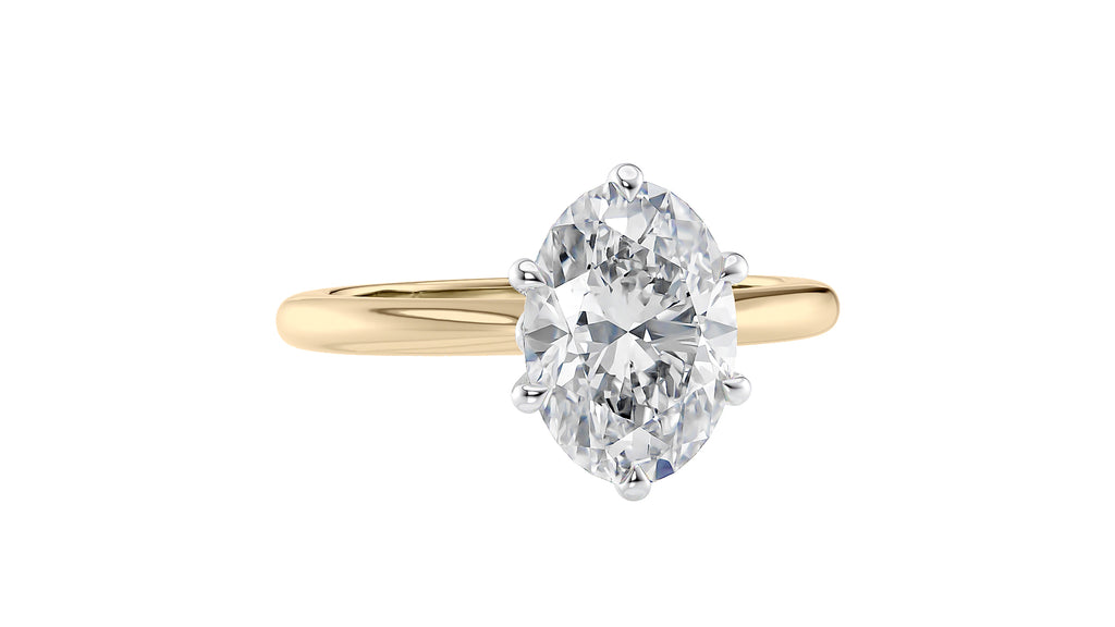 Oval Solitaire 6 Claw Diamond Engagement Ring