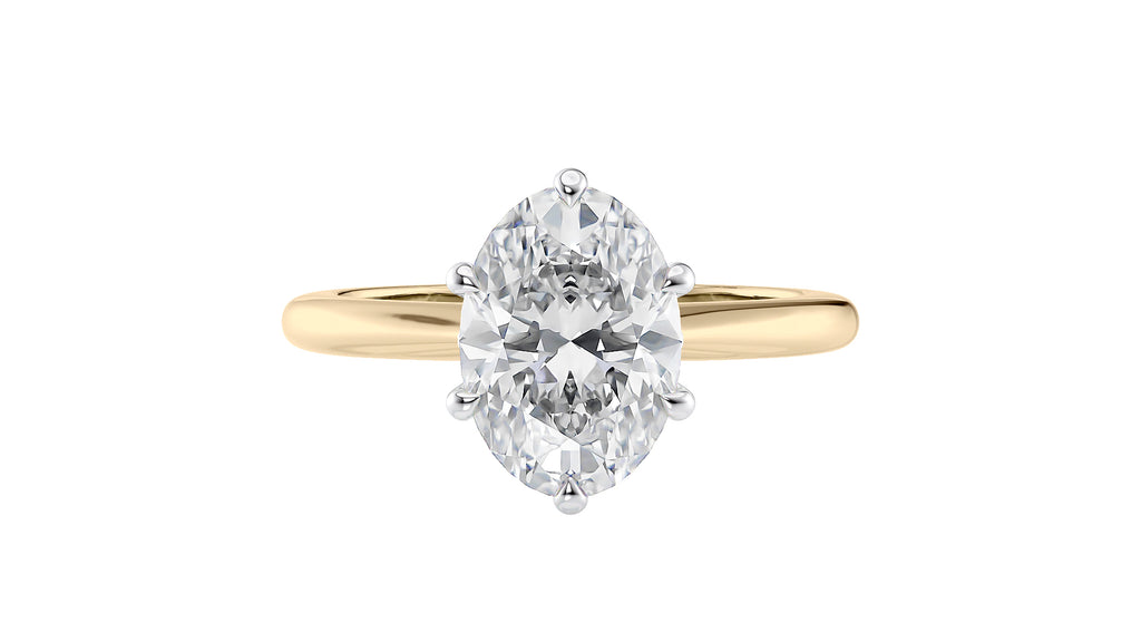 Oval Solitaire 6 Claw Diamond Engagement Ring