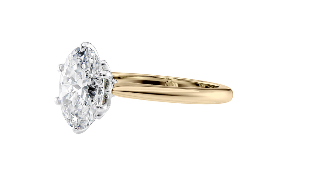 Oval Solitaire 6 Claw Diamond Engagement Ring
