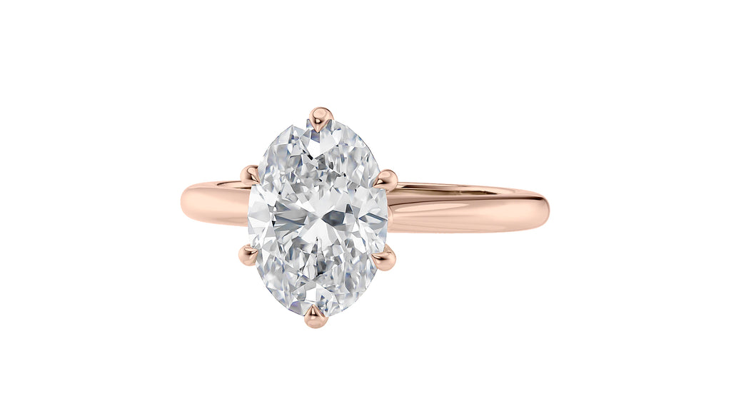 Oval Solitaire 6 Claw Diamond Engagement Ring