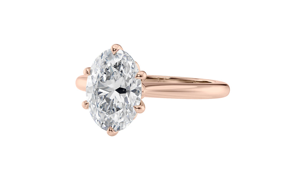 Oval Solitaire 6 Claw Diamond Engagement Ring