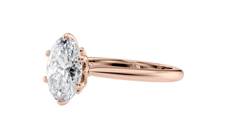 Oval Solitaire 6 Claw Diamond Engagement Ring
