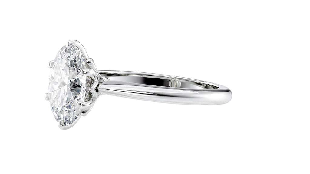Oval Solitaire 6 Claw Diamond Engagement Ring