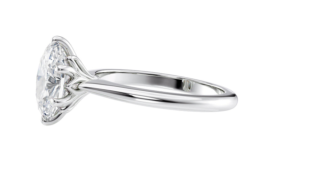 Oval Solitaire 6 Claw Diamond Engagement Ring