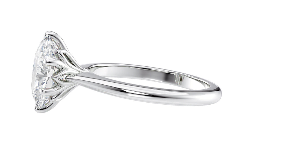 Oval Solitaire 6 Claw Diamond Engagement Ring