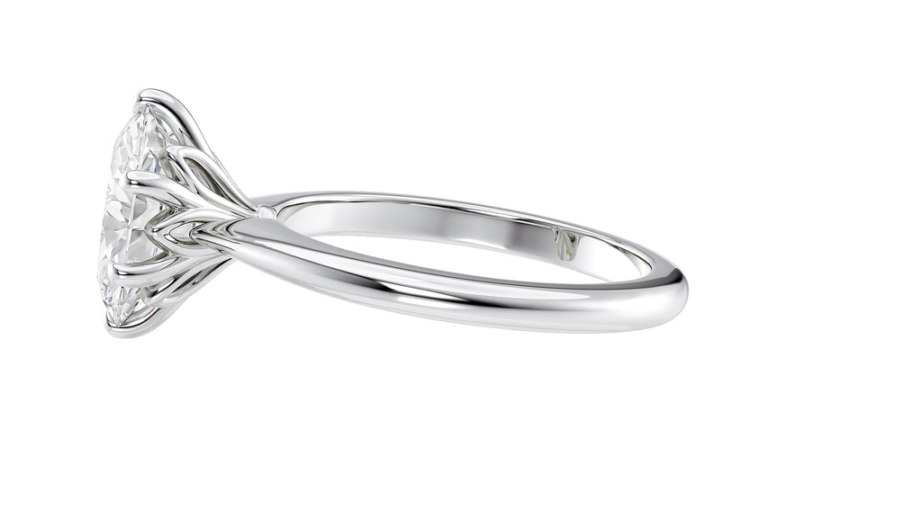 Oval Solitaire 6 Claw Diamond Engagement Ring