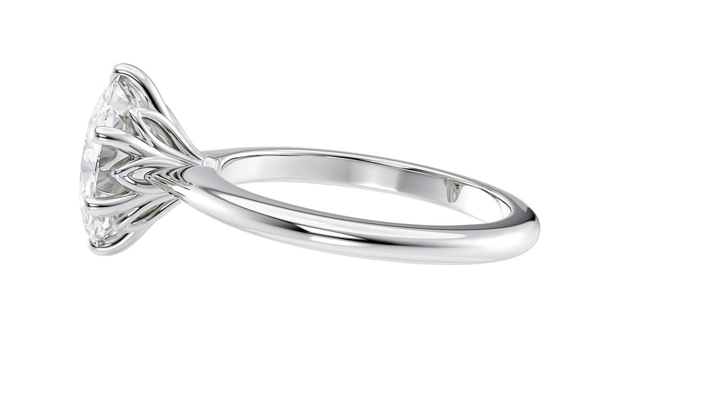 Oval Solitaire 6 Claw Diamond Engagement Ring