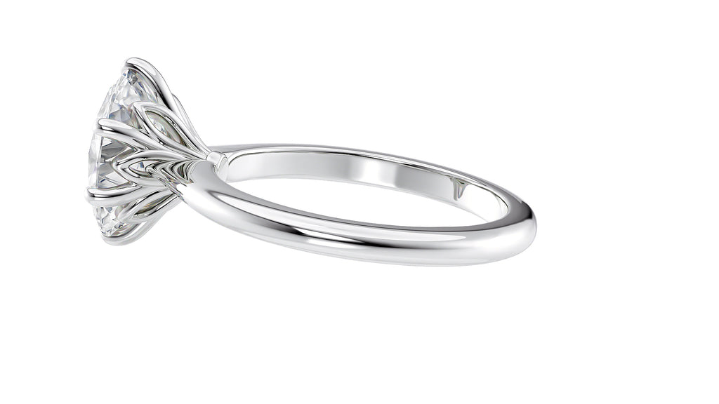 Oval Solitaire 6 Claw Diamond Engagement Ring