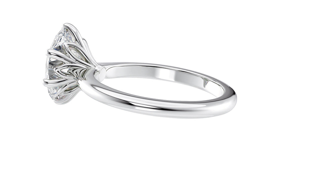 Oval Solitaire 6 Claw Diamond Engagement Ring