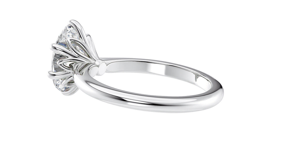 Oval Solitaire 6 Claw Diamond Engagement Ring