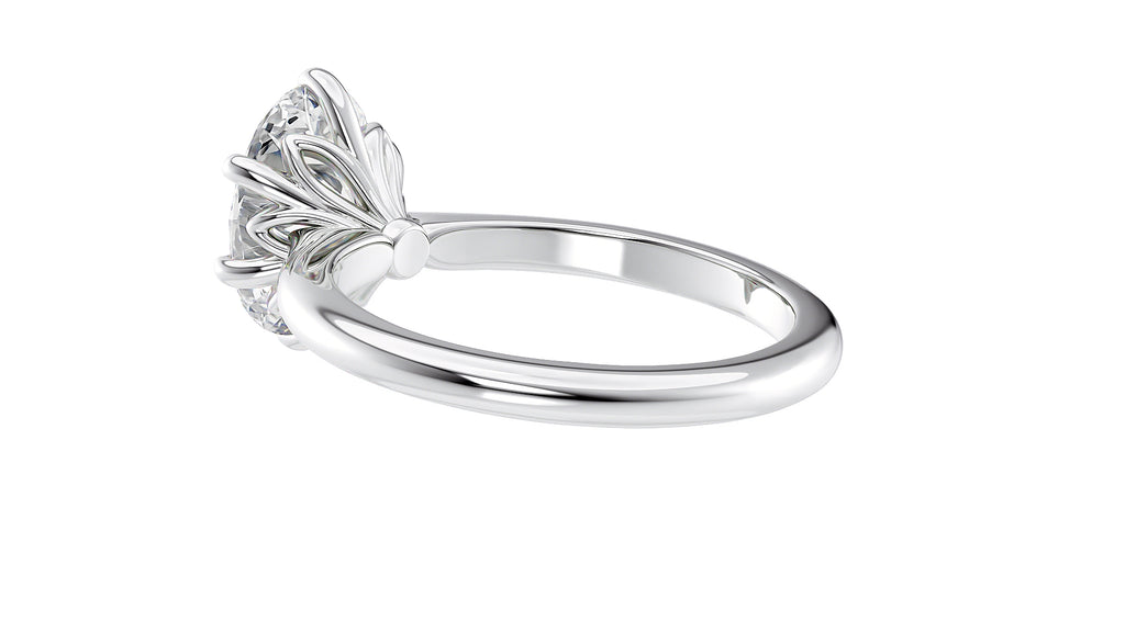 Oval Solitaire 6 Claw Diamond Engagement Ring