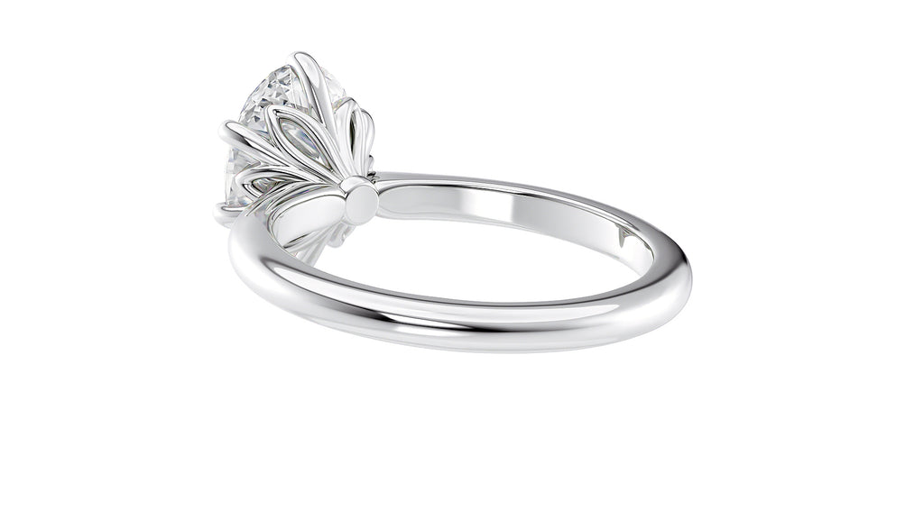 Oval Solitaire 6 Claw Diamond Engagement Ring